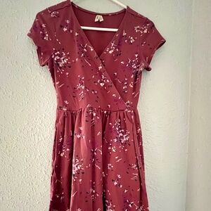 Pact Organic Fit & Flare Crossover Dress